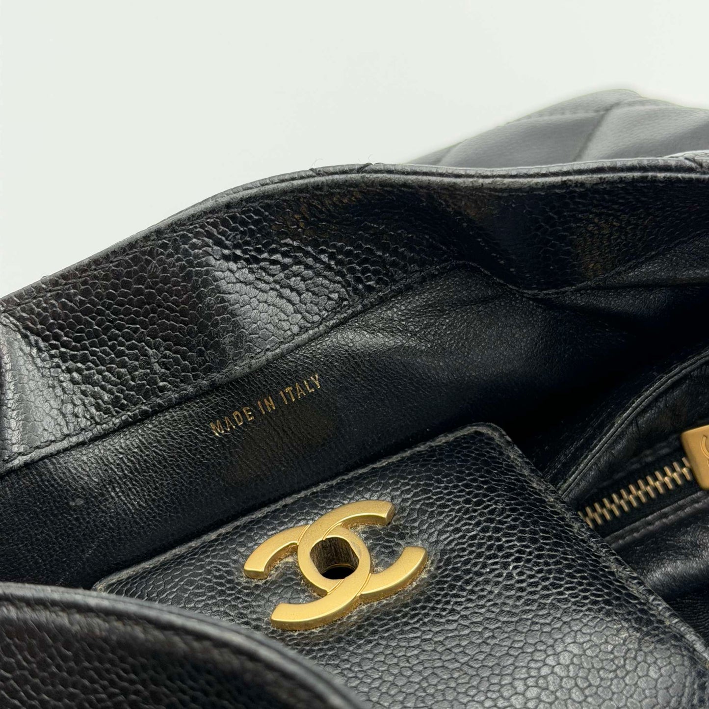 2002 Chanel CC Classic Black Caviar Shoulder Bag