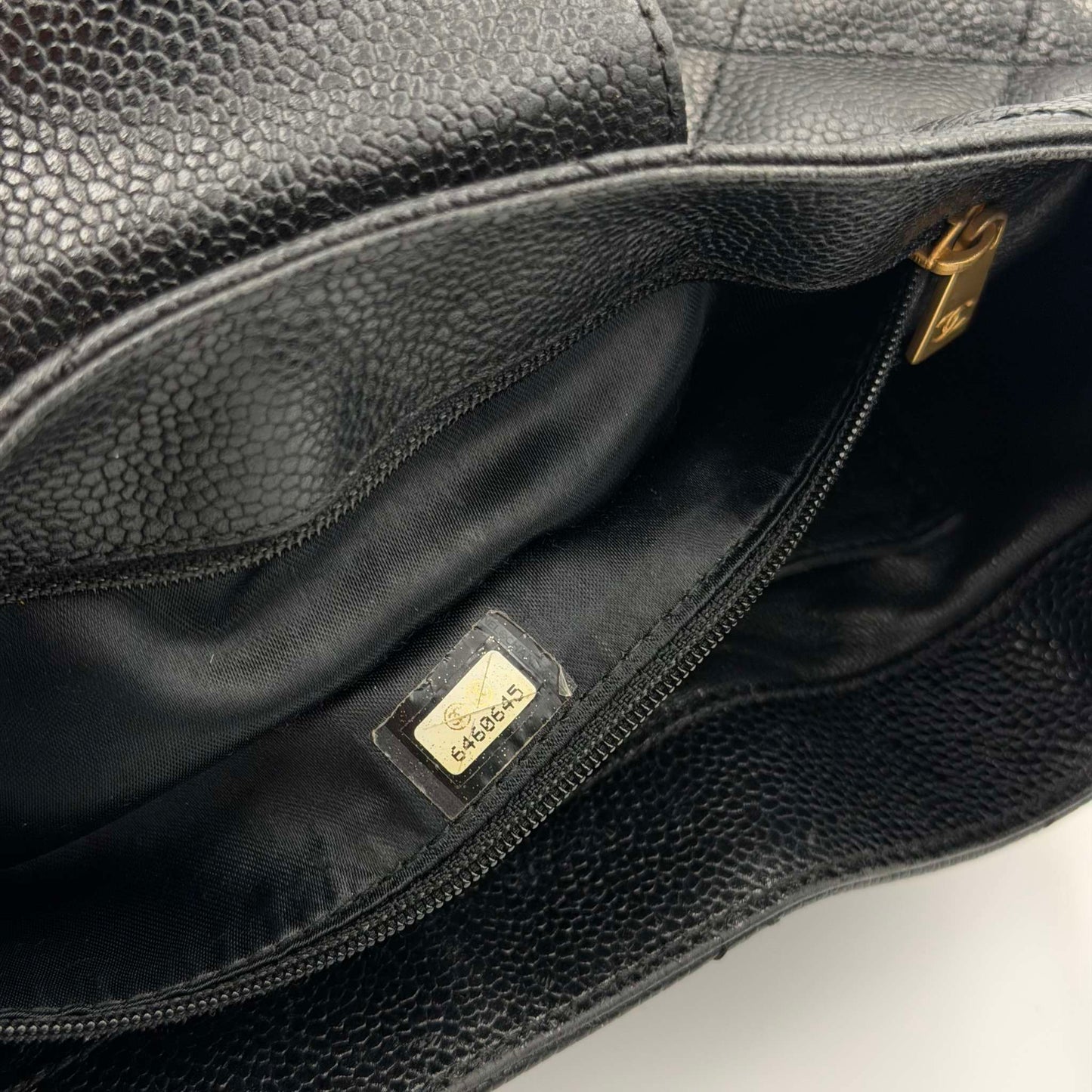 2002 Chanel CC Classic Black Caviar Shoulder Bag