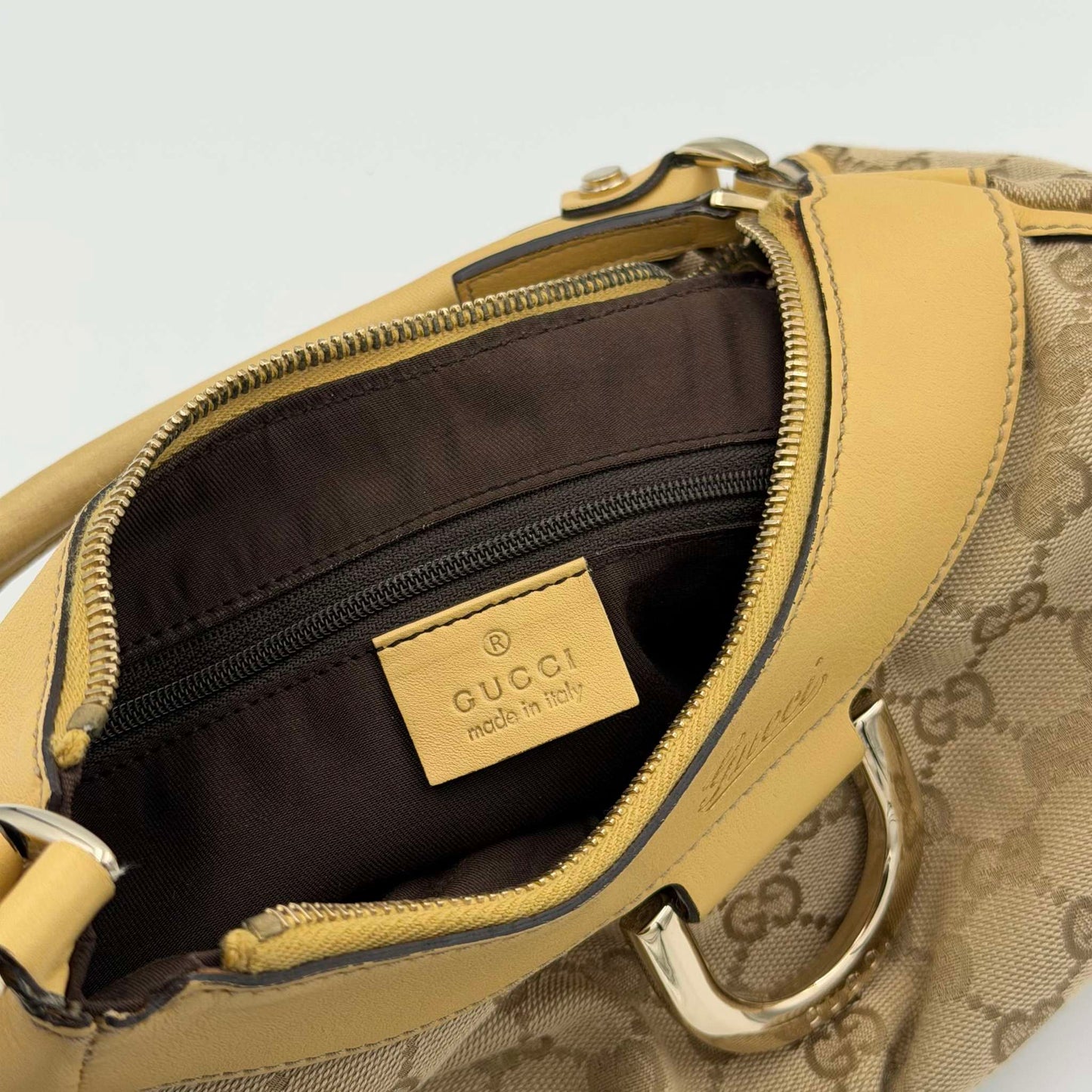 Gucci GG Canvas Abbey Butter Yellow Shoulder Bag