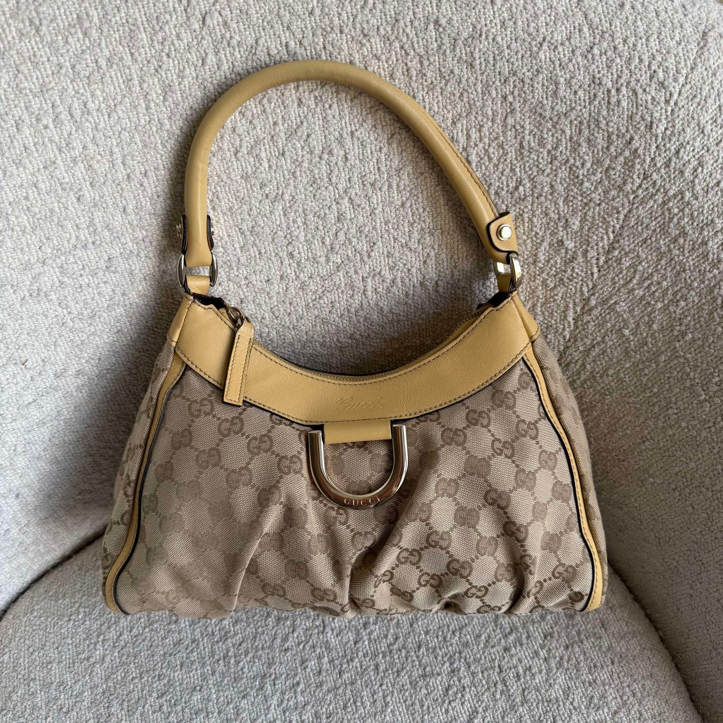 Gucci GG Canvas Abbey Butter Yellow Shoulder Bag