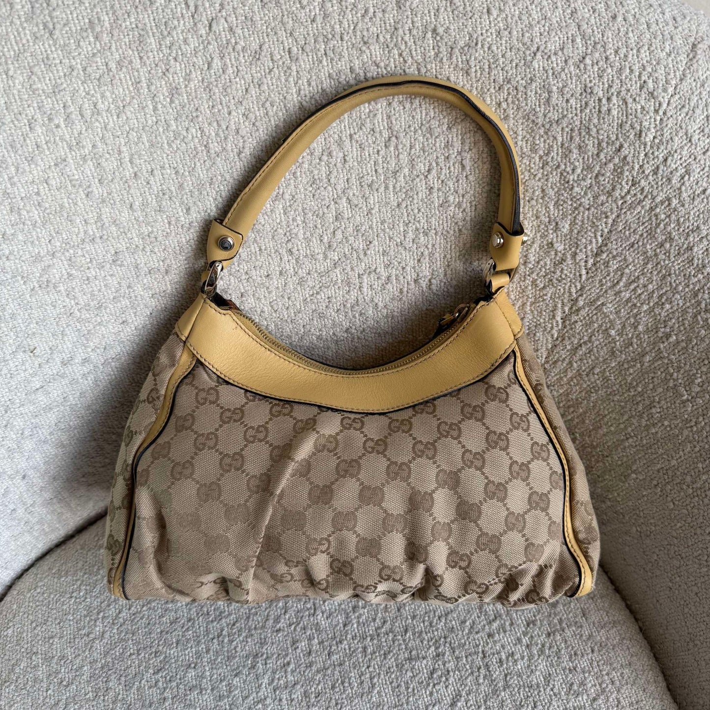 Gucci GG Canvas Abbey Butter Yellow Shoulder Bag