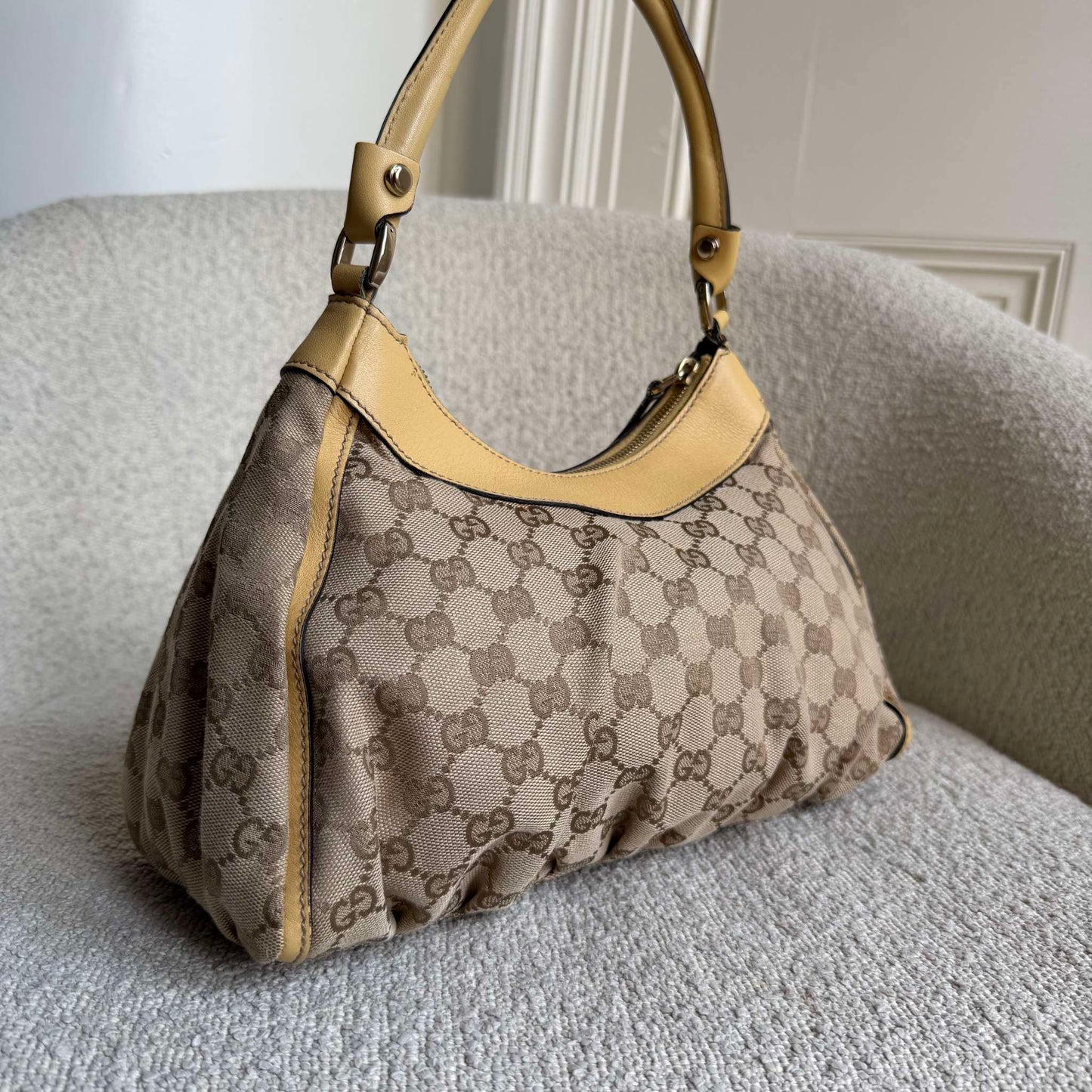 Gucci GG Canvas Abbey Butter Yellow Shoulder Bag