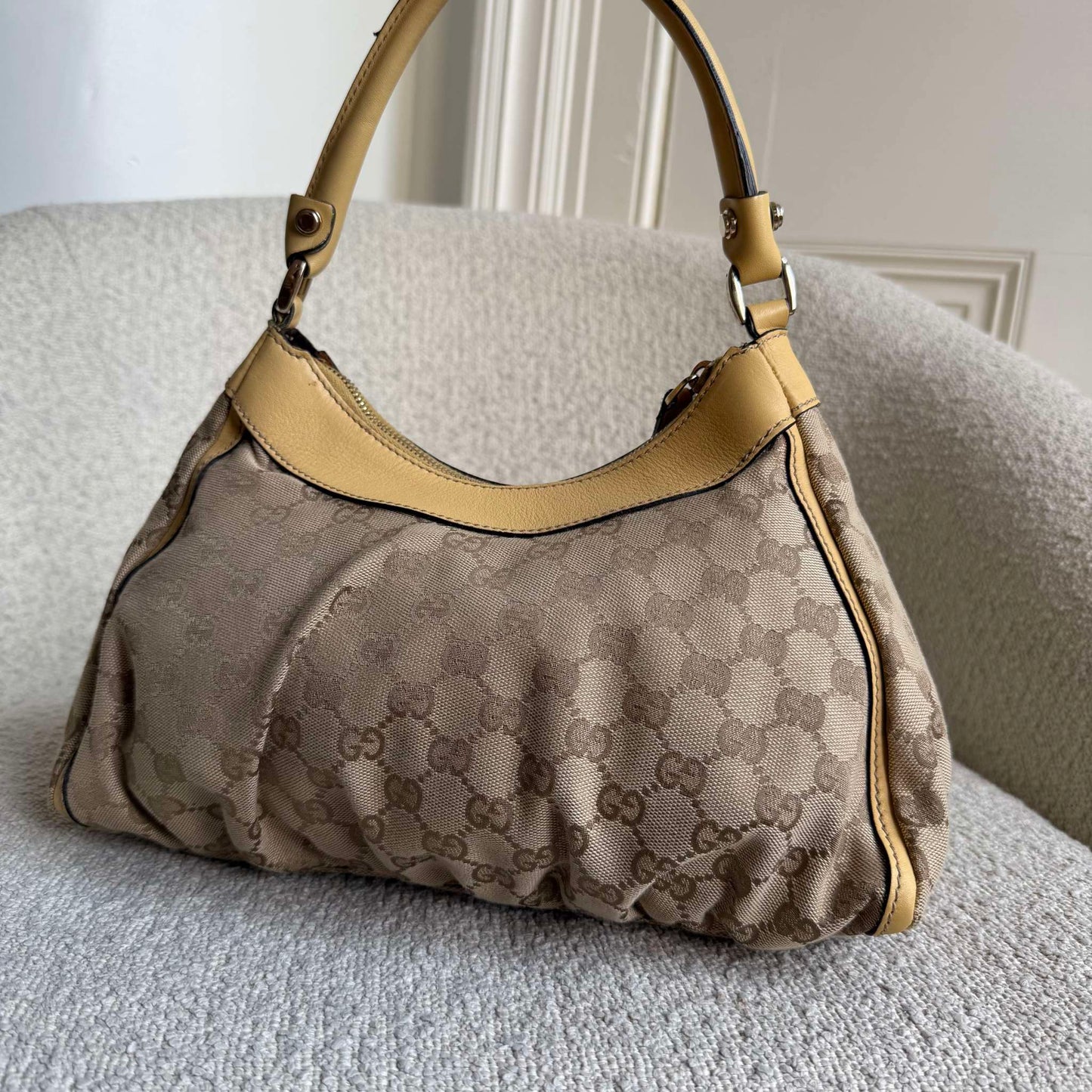Gucci GG Canvas Abbey Butter Yellow Shoulder Bag