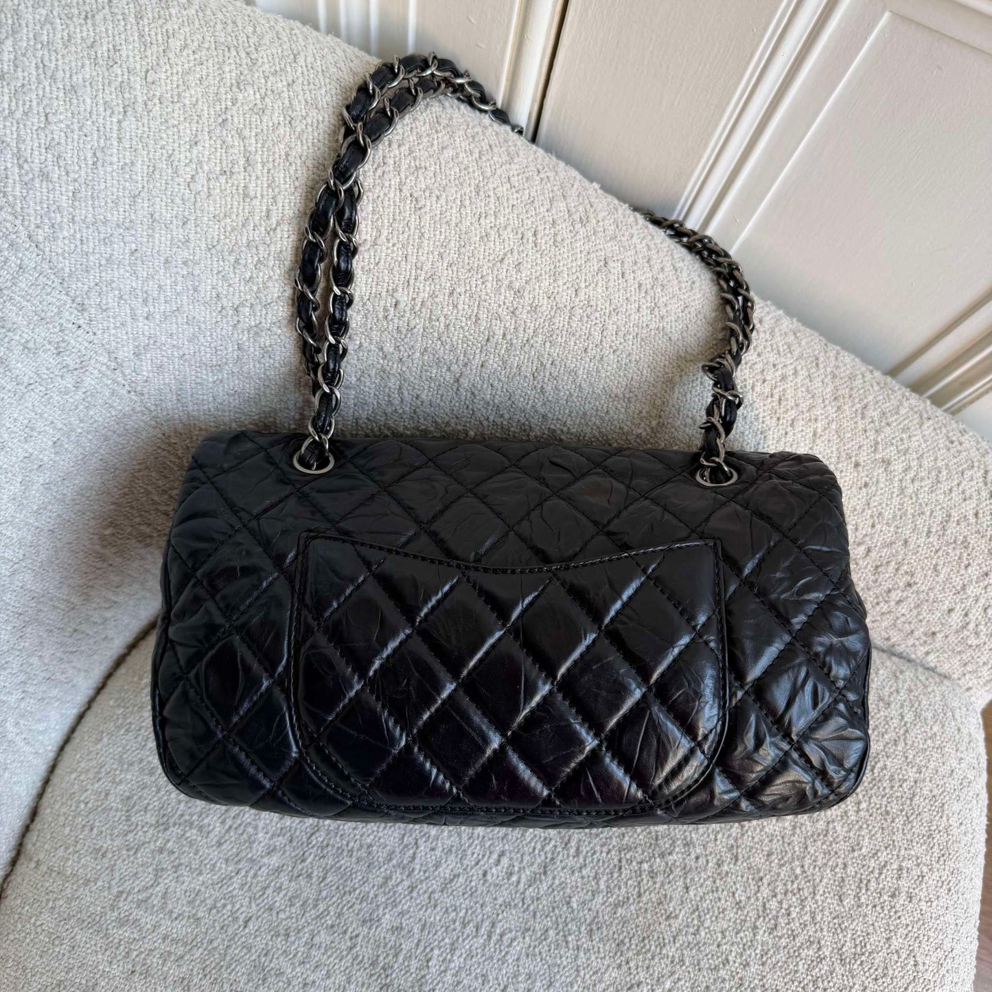 2010 Chanel CC Chain Black Jumbo Flap Shoulder Bag