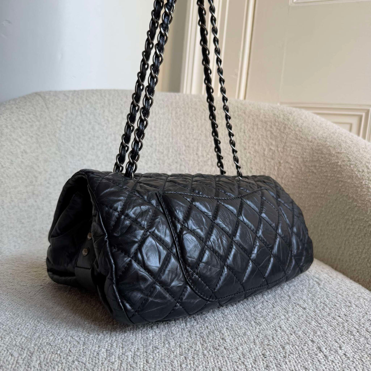 2010 Chanel CC Chain Black Jumbo Flap Shoulder Bag
