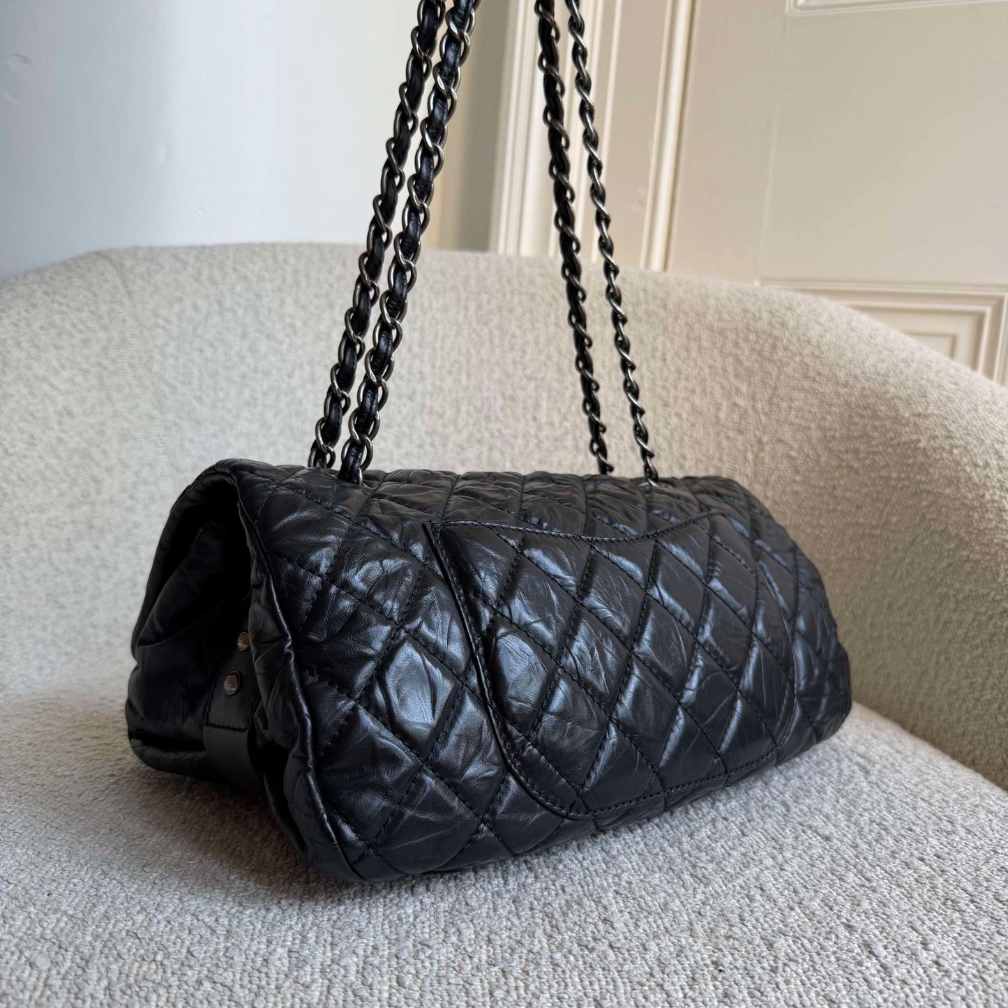 2010 Chanel CC Chain Black Jumbo Flap Shoulder Bag