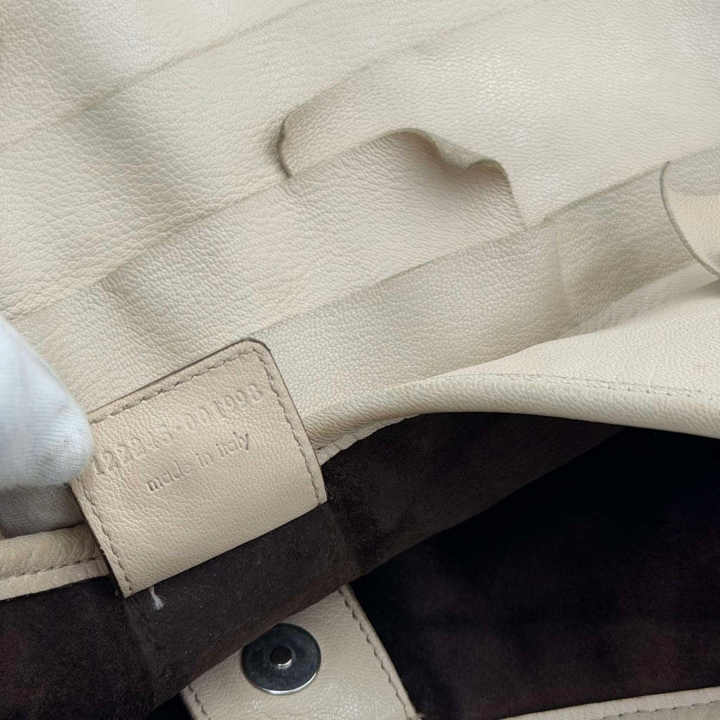 YSL Saint Tropez Leather Cream Shoulder Bag