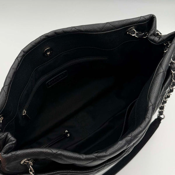 2012 Chanel CC Timeless Soft Shopper Caviar Black Tote Bag