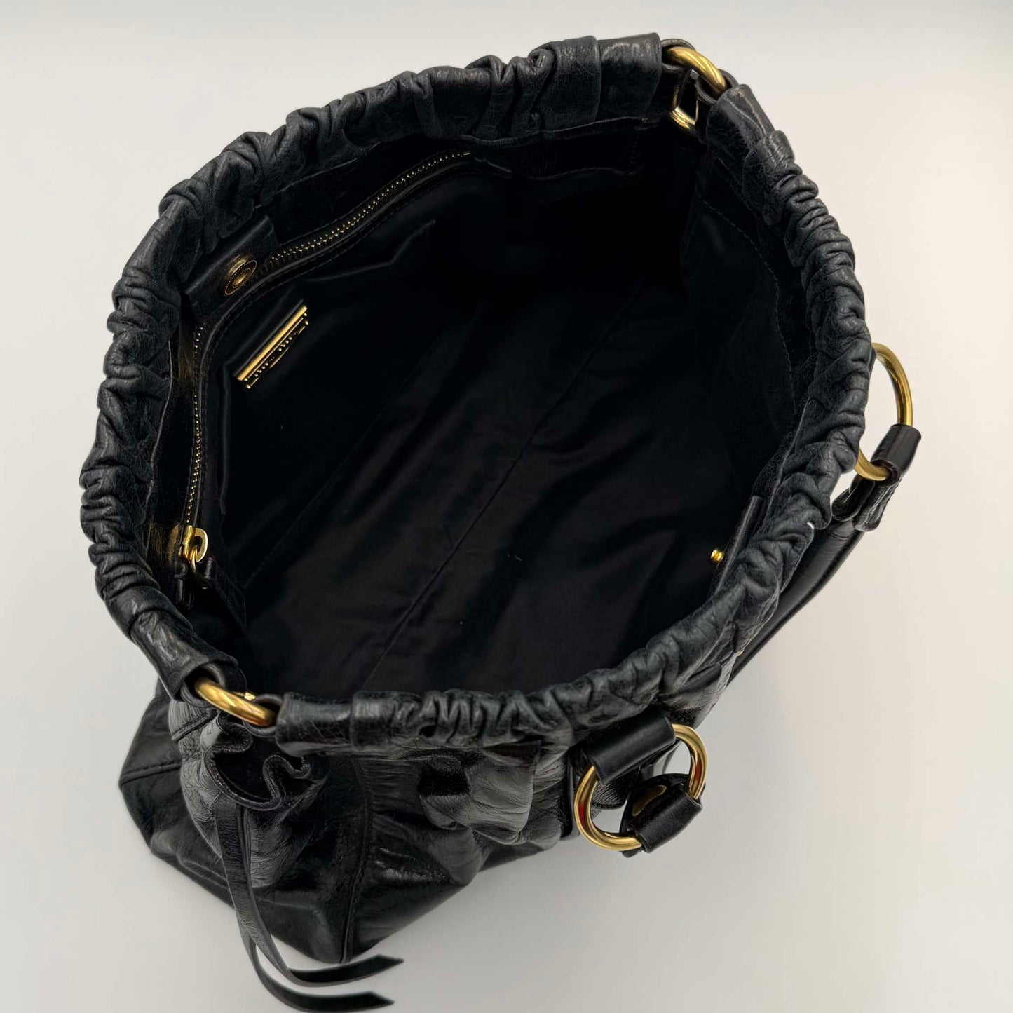 Miu Miu Vitello Black Leather Handbag
