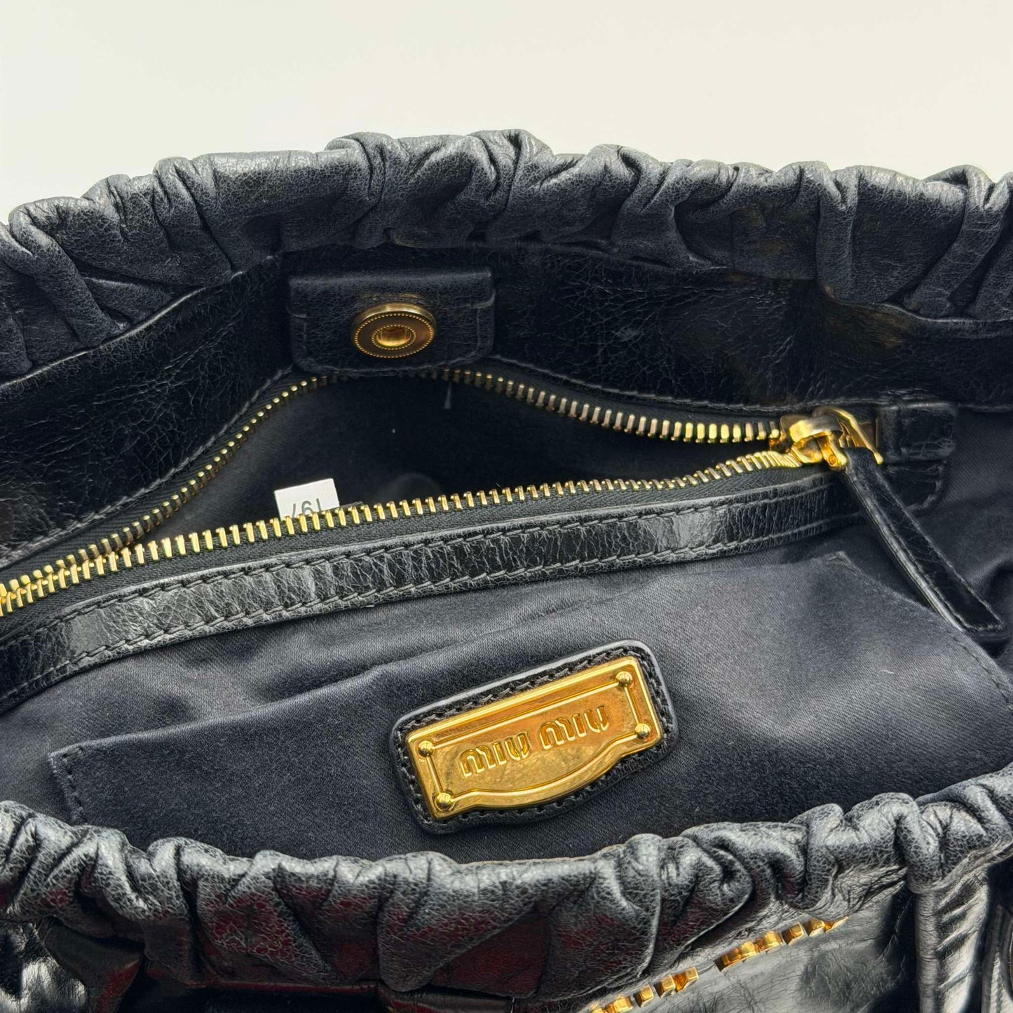 Miu Miu Vitello Black Leather Handbag
