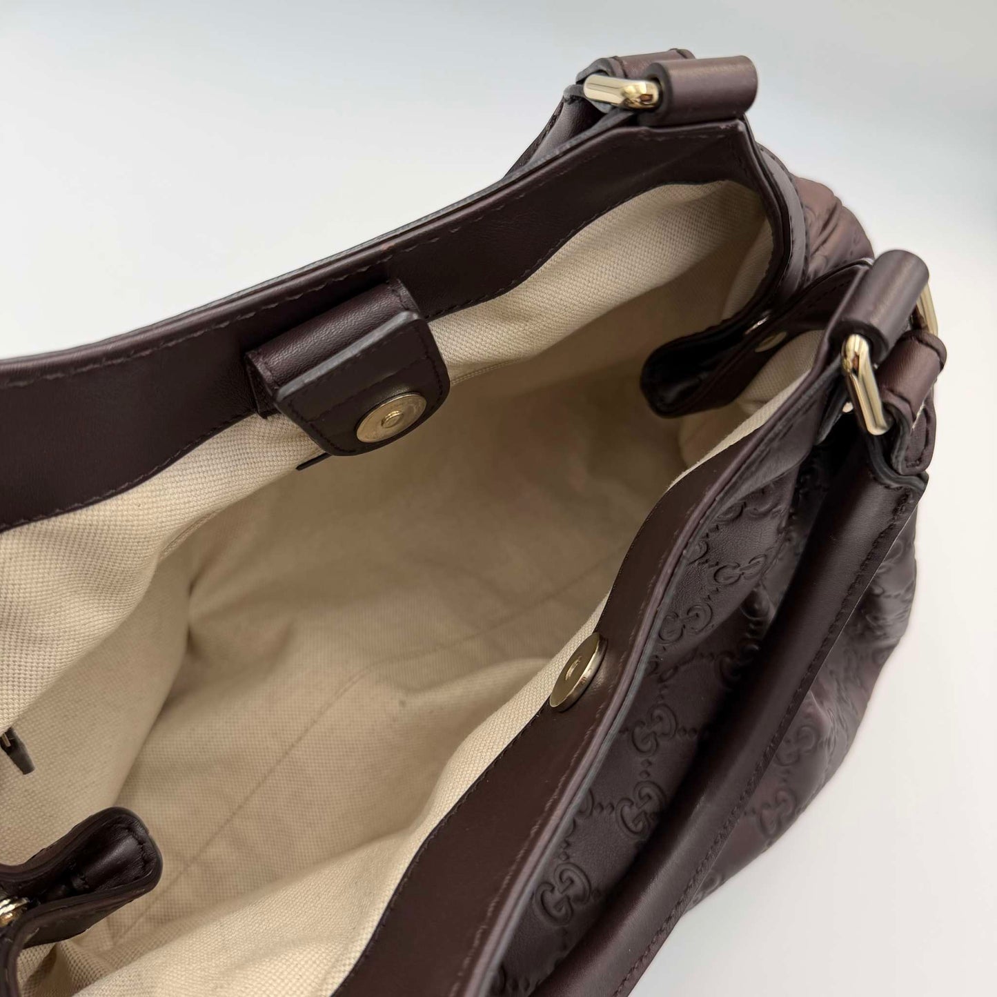 Gucci Guccissima Sukey Leather Brown Tote Bag