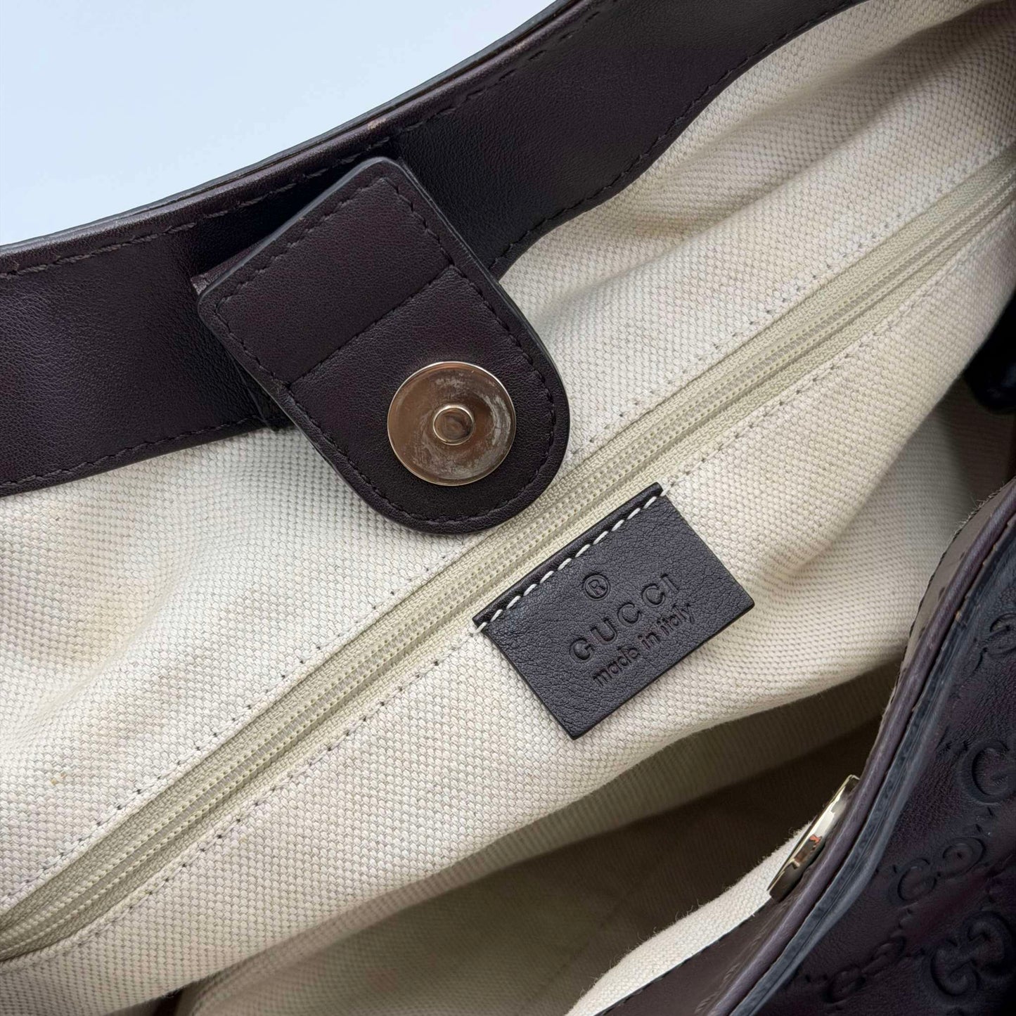 Gucci Guccissima Sukey Leather Brown Tote Bag