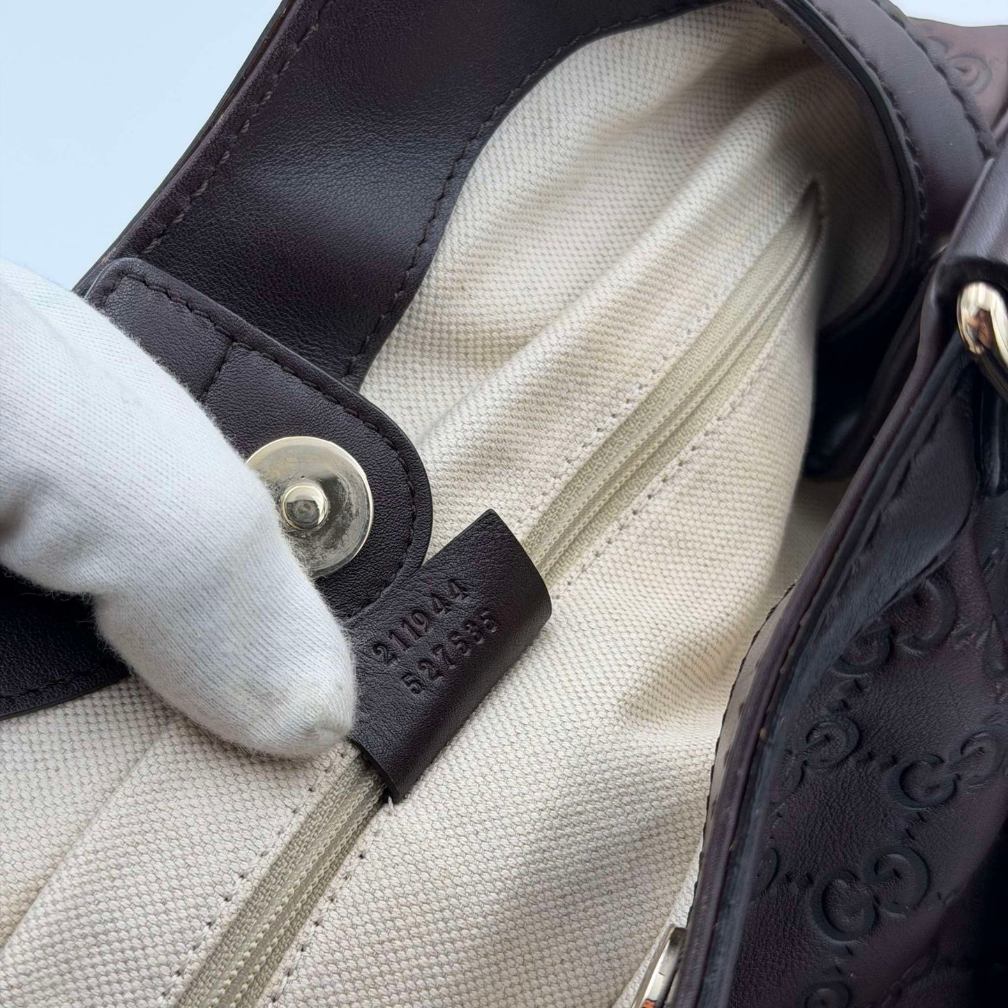 Gucci Guccissima Sukey Leather Brown Tote Bag