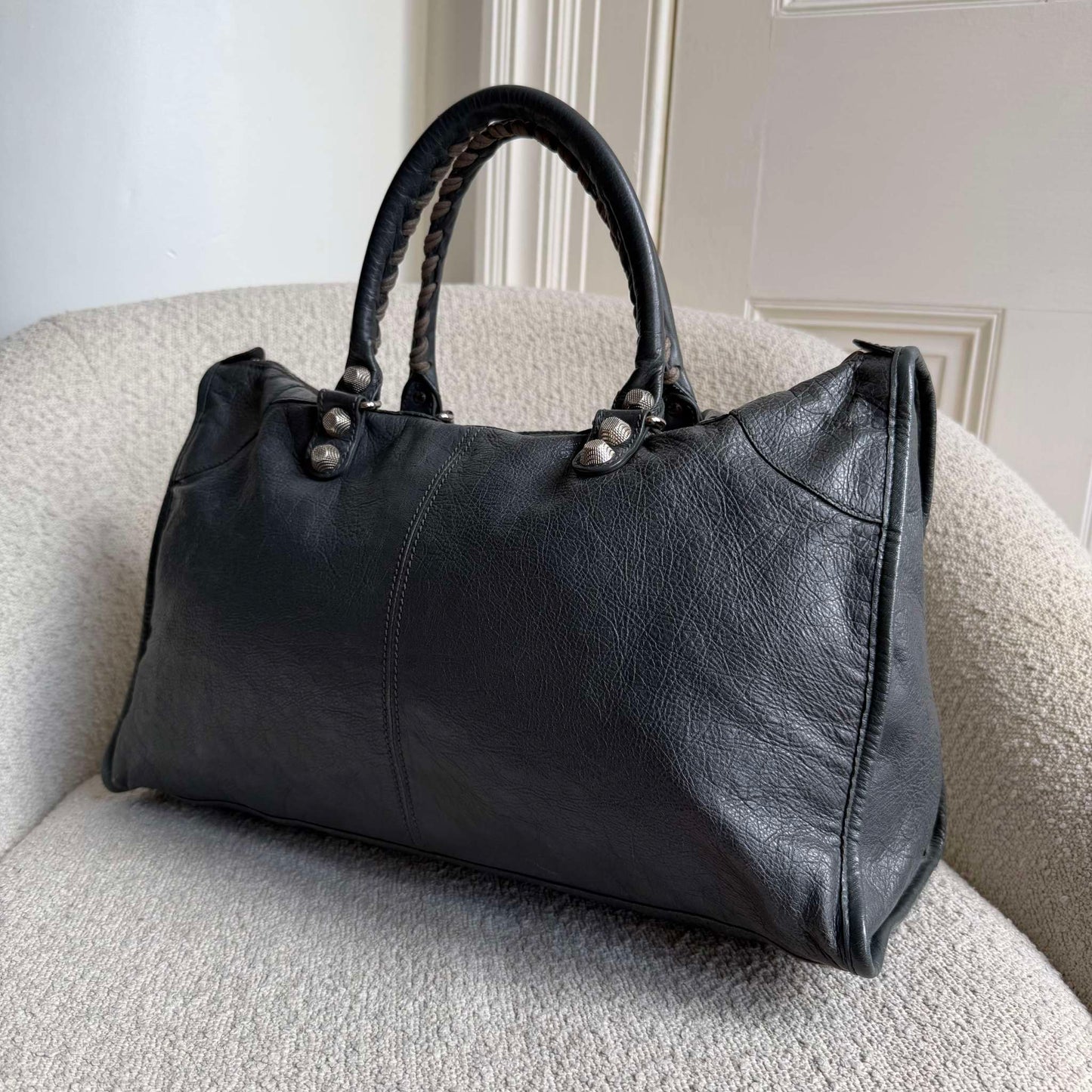 2013 Balenciaga Classic The Work Leather Grey Shoulder Bag