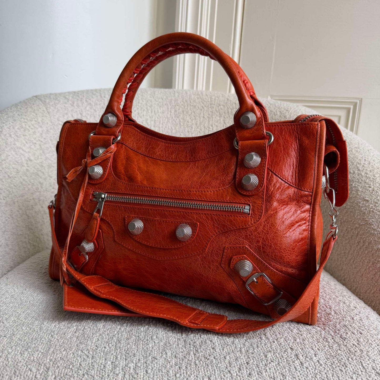 2011 Balenciaga The Giant City 21 Leather Orange Bag