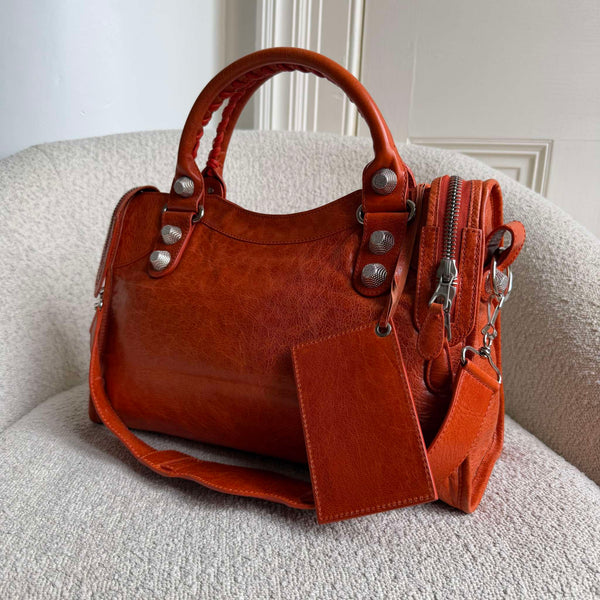 2011 Balenciaga The Giant City 21 Leather Orange Bag