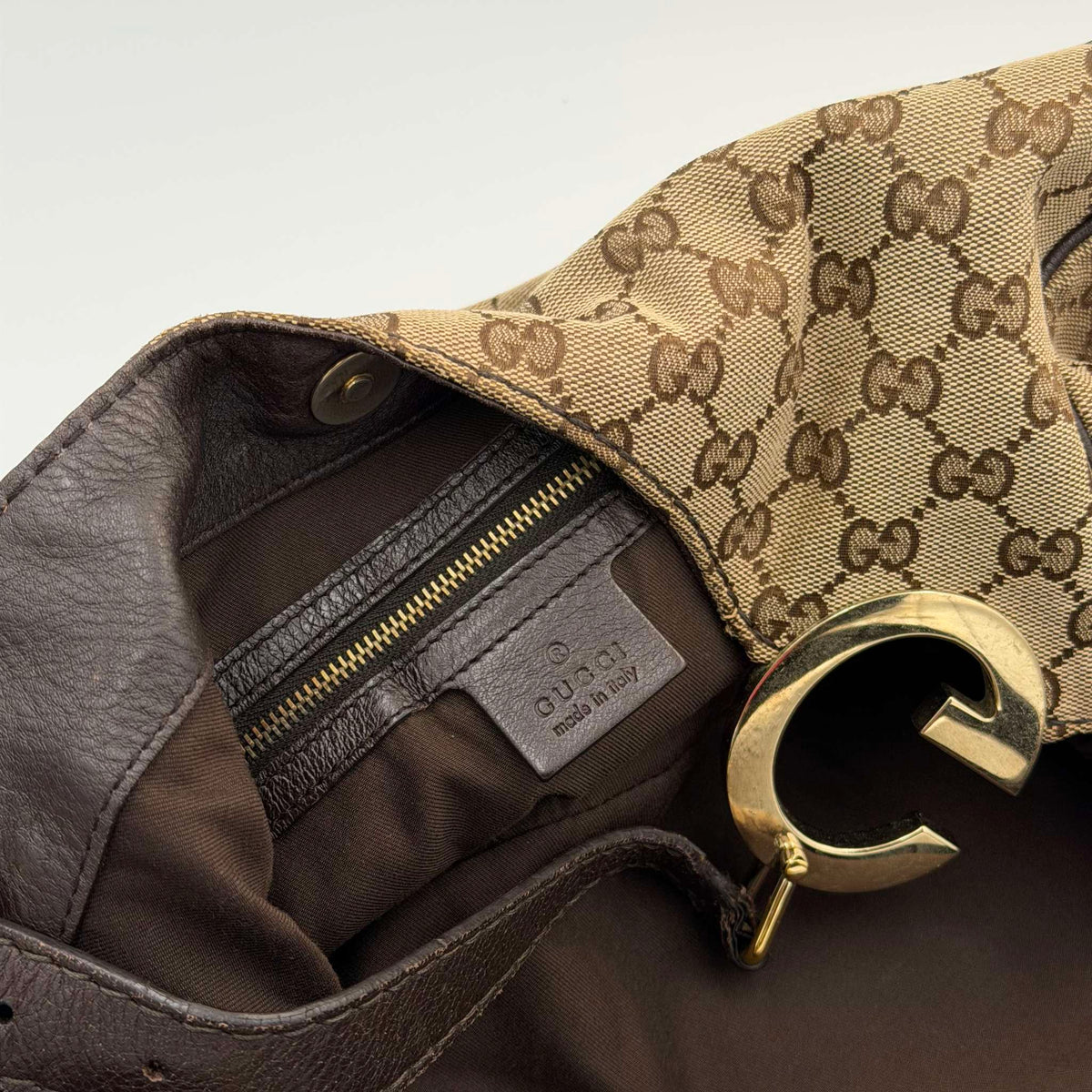 Gucci GG Canvas Charlotte Brown Shoulder Bag