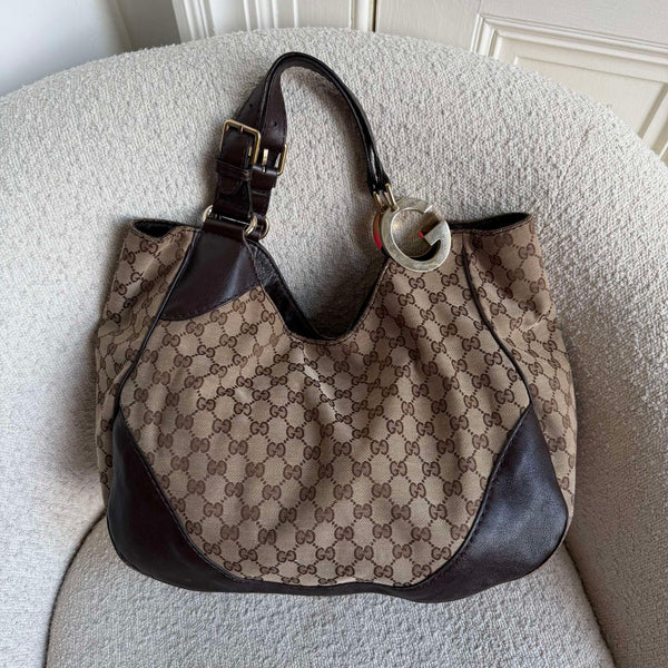 Gucci GG Canvas Charlotte Brown Shoulder Bag