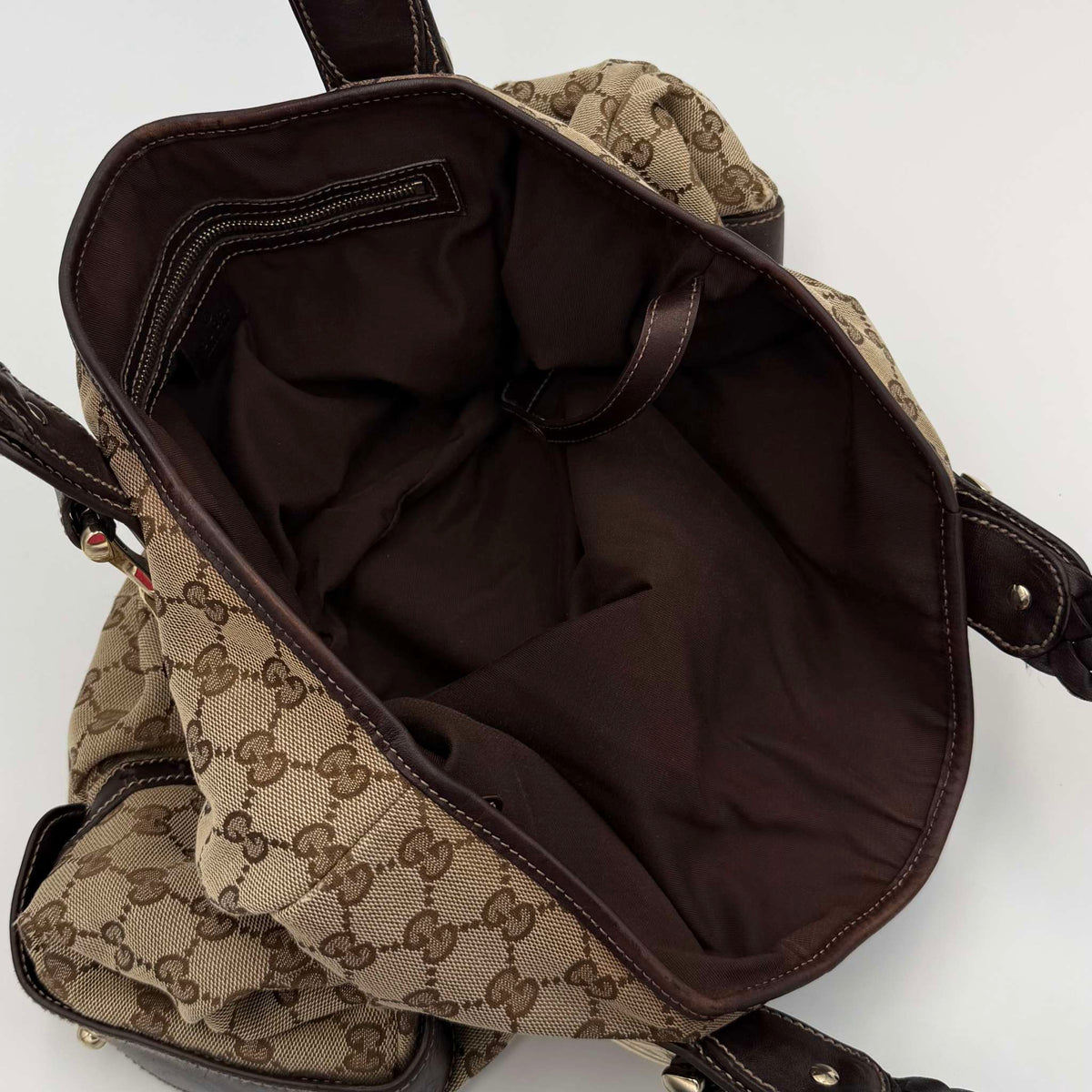 Gucci GG Canvas Horsebit Brown Tote Bag