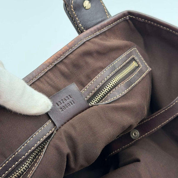 Gucci GG Canvas Horsebit Brown Tote Bag