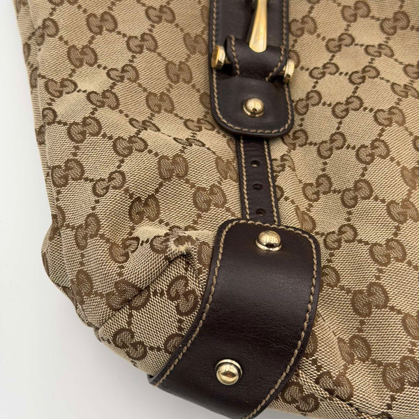 Gucci GG Canvas Horsebit Brown Tote Bag