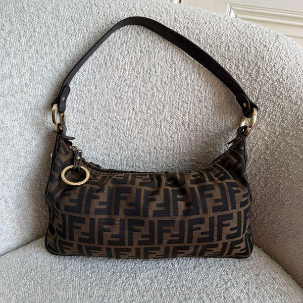 Fendi Zucca Chef Dark Brown Shoulder Bag