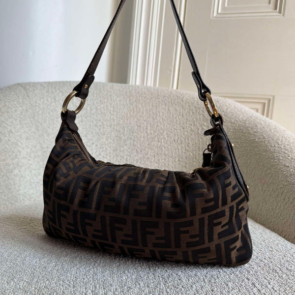 Fendi Zucca Chef Dark Brown Shoulder Bag