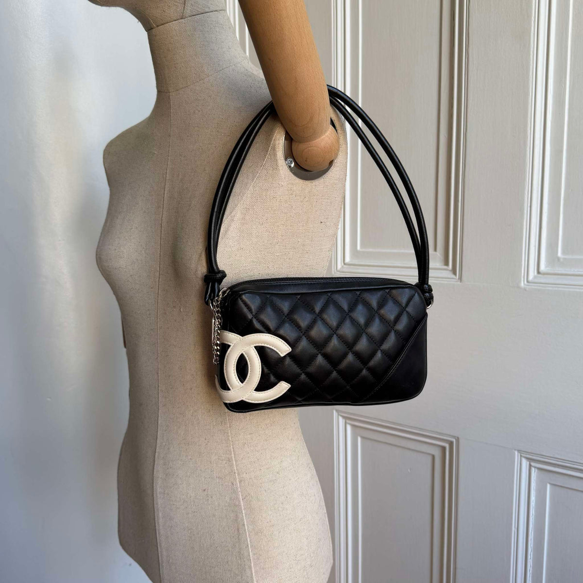 2007 Chanel Cambon Quilted Black Mini Shoulder Bag