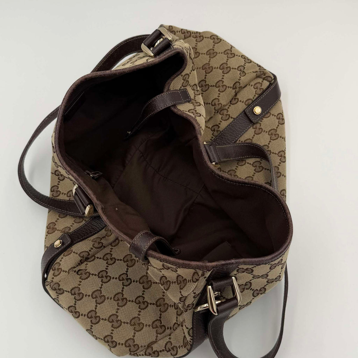 Gucci GG Canvas Abbey Brown Tote Bag