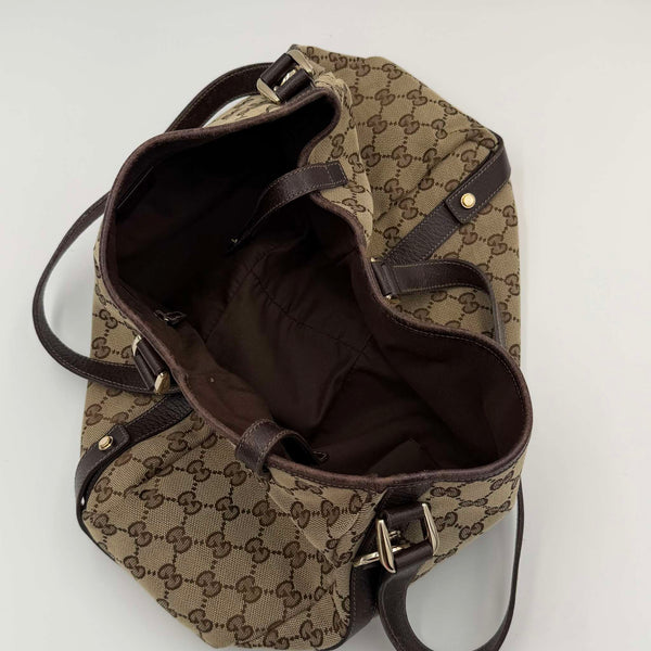 Gucci GG Canvas Abbey Brown Tote Bag