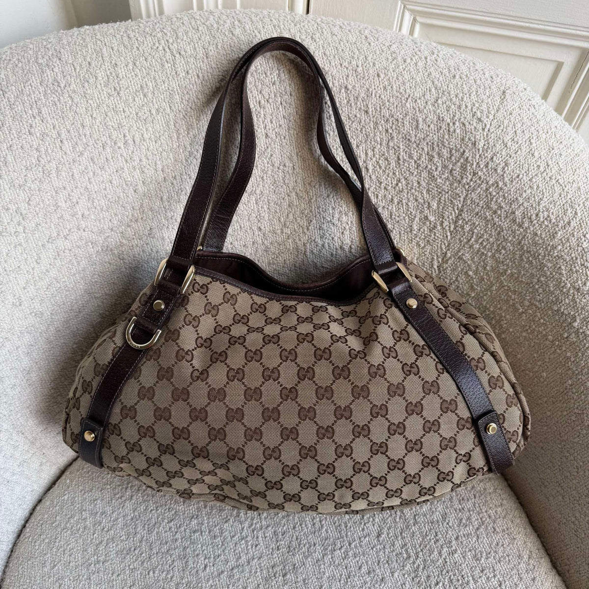 Gucci GG Canvas Abbey Brown Tote Bag