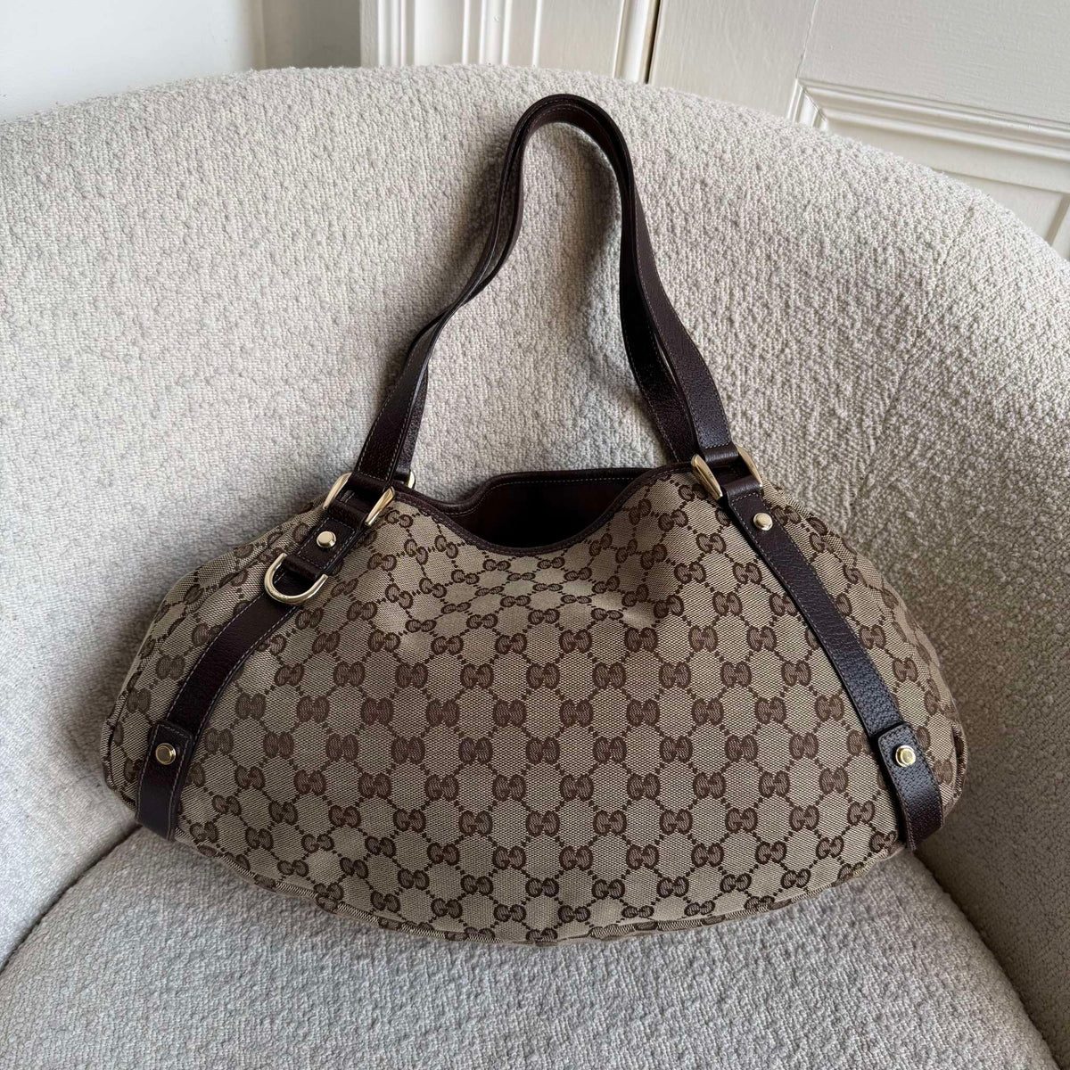 Gucci GG Canvas Abbey Brown Tote Bag