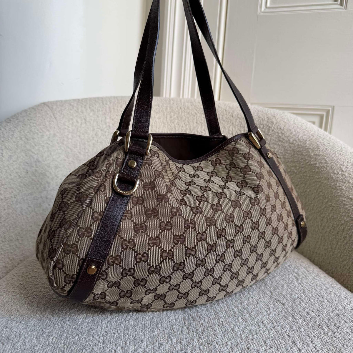 Gucci GG Canvas Abbey Brown Tote Bag
