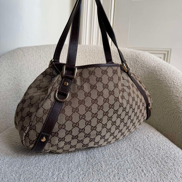 Gucci GG Canvas Abbey Brown Tote Bag