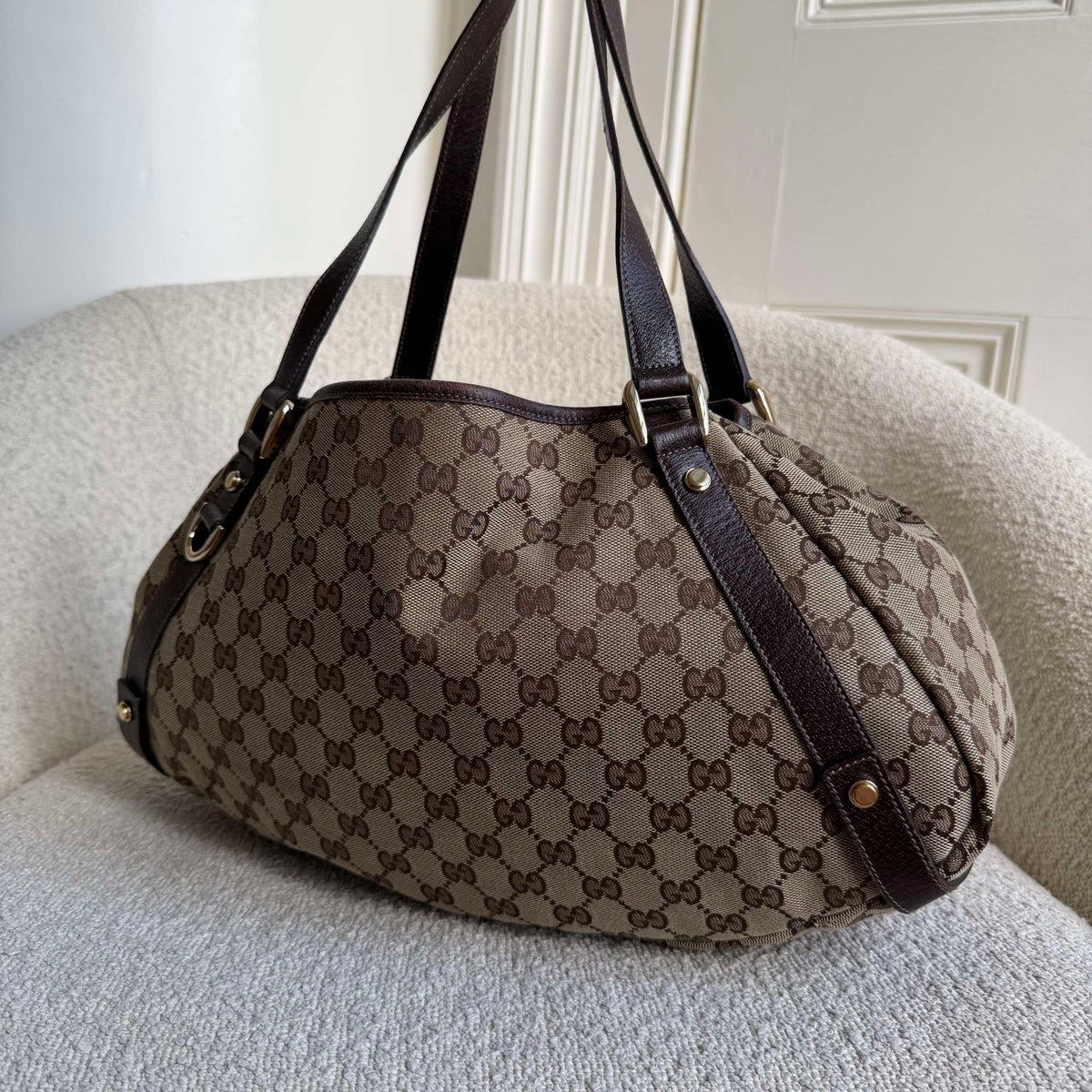 Gucci GG Canvas Abbey Brown Tote Bag