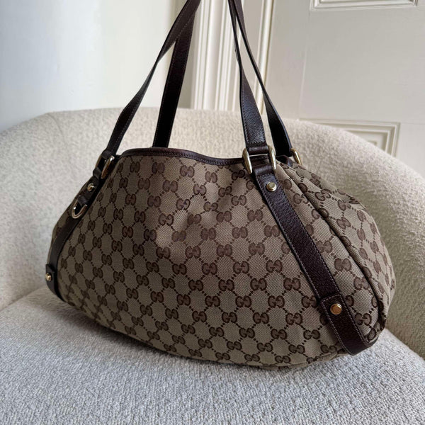 Gucci GG Canvas Abbey Brown Tote Bag
