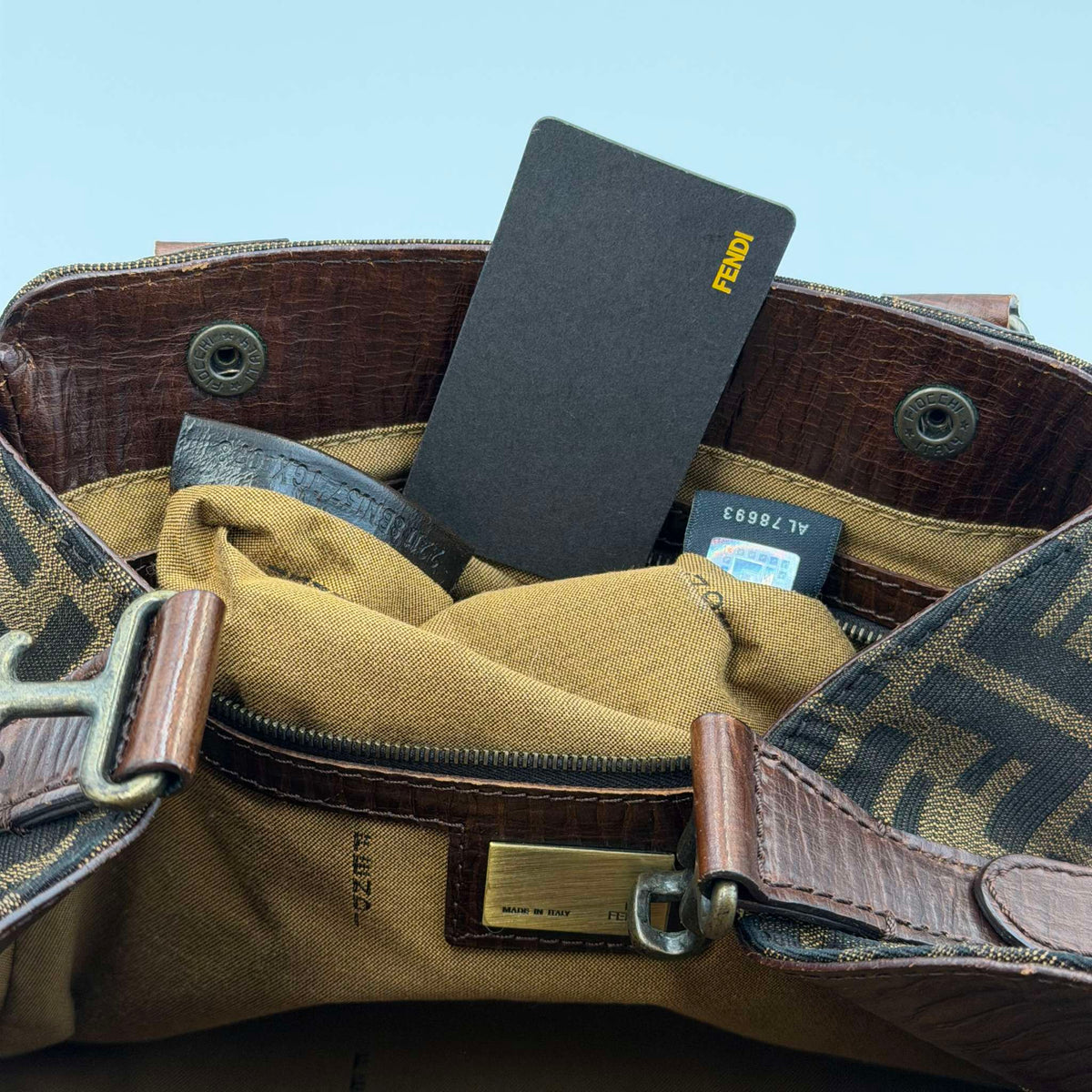Fendi Zucca Canvas Du Jour Brown Handbag