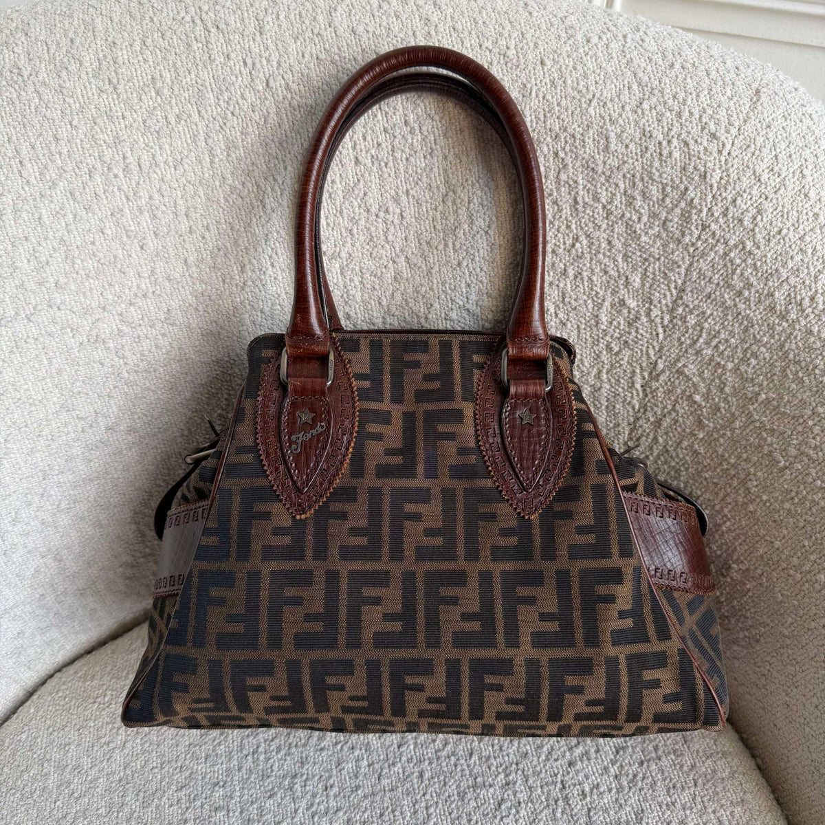 Fendi Zucca Canvas Du Jour Brown Handbag