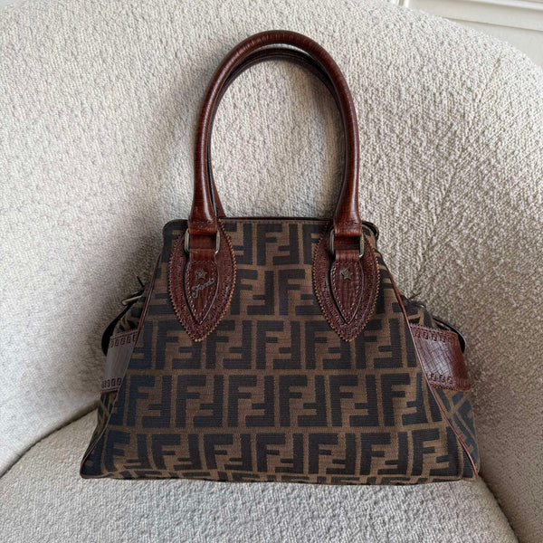 Fendi Zucca Canvas Du Jour Brown Handbag
