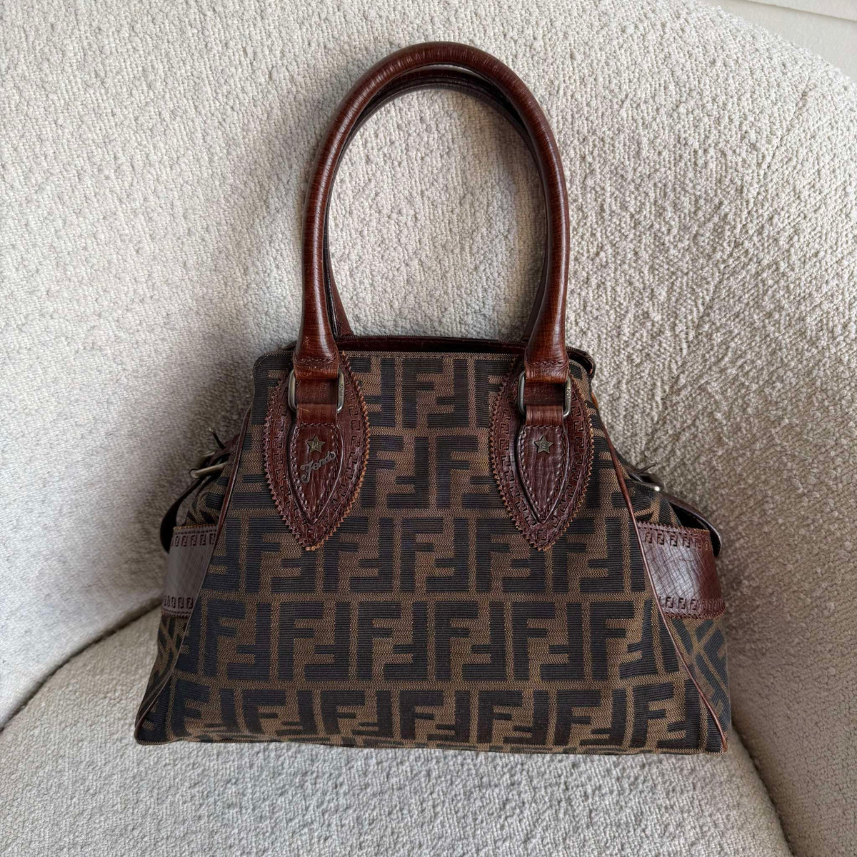 Fendi Zucca Canvas Du Jour Brown Handbag