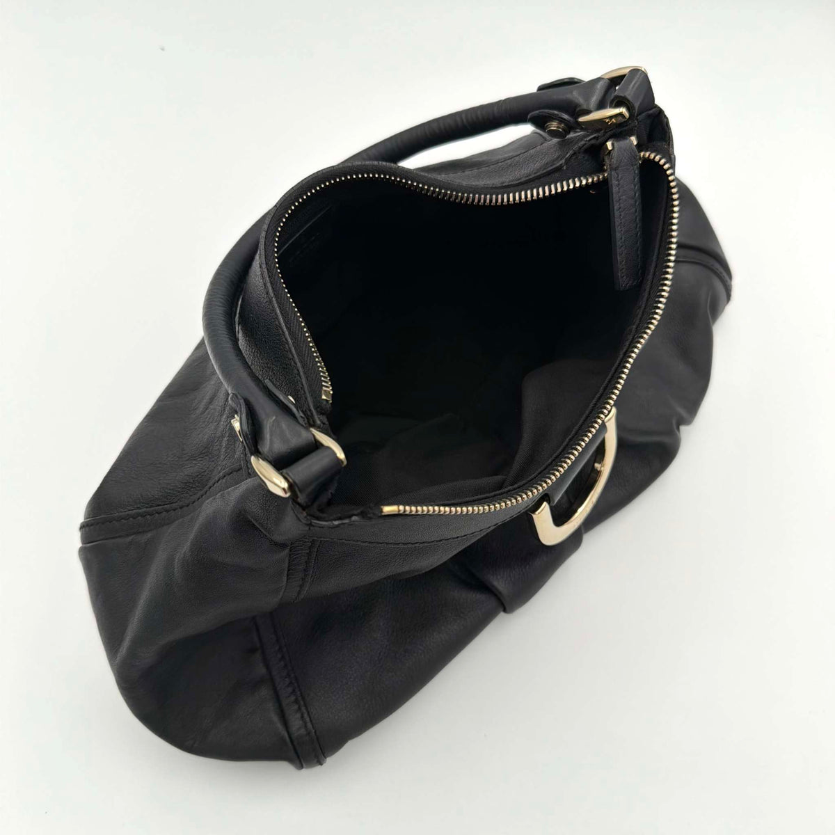 Gucci Abbey Leather Black Shoulder Bag