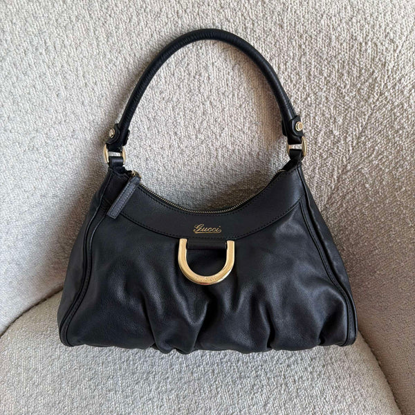Gucci Abbey Leather Black Shoulder Bag
