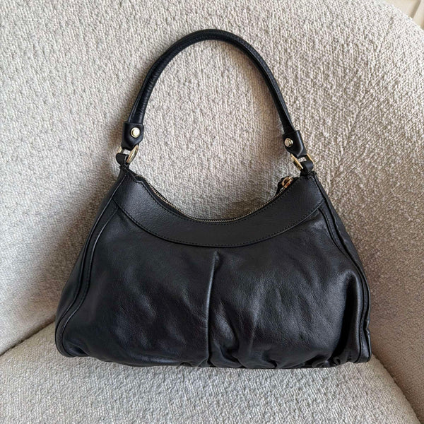 Gucci Abbey Leather Black Shoulder Bag
