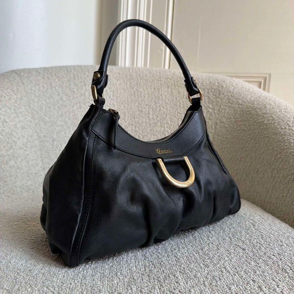 Gucci Abbey Leather Black Shoulder Bag