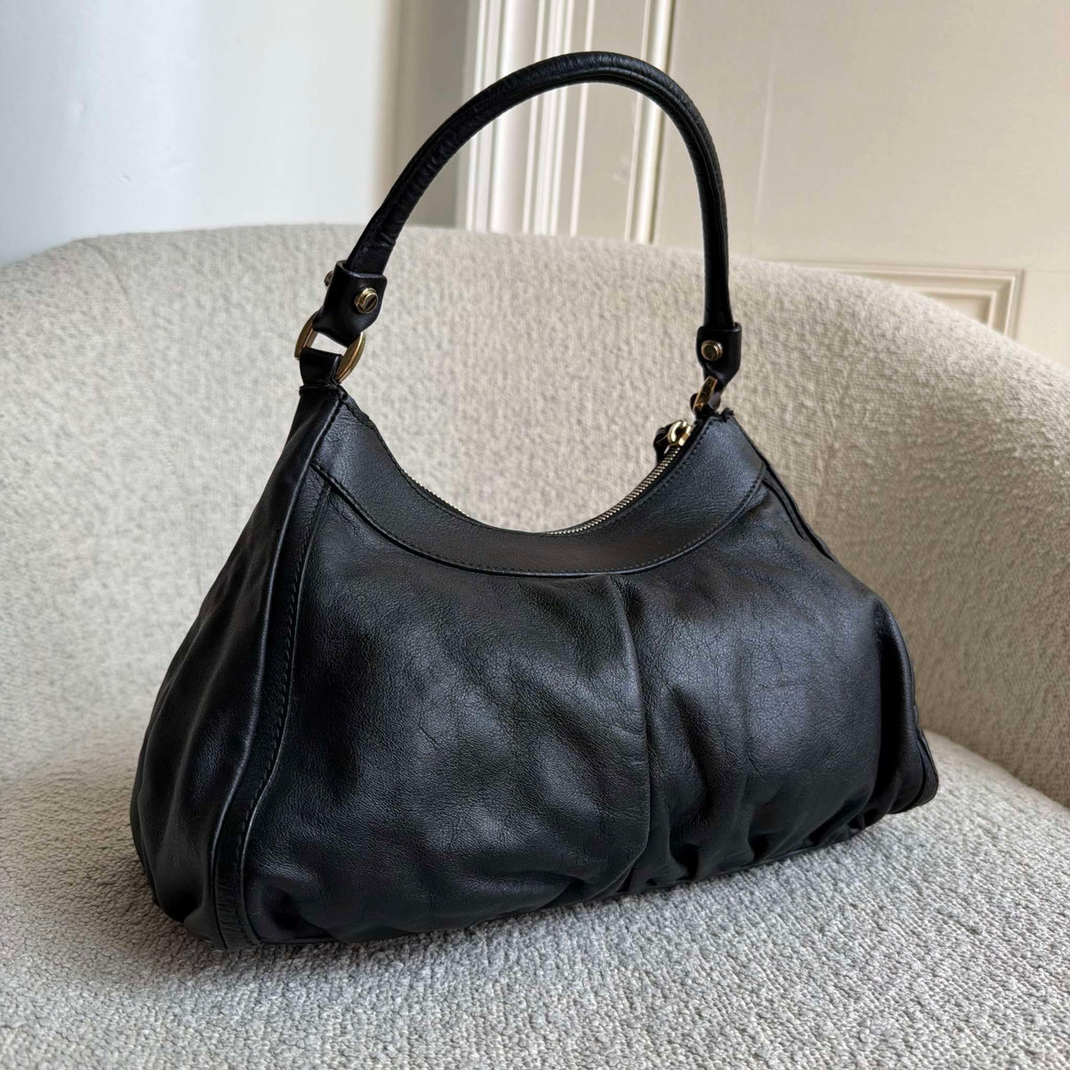 Gucci Abbey Leather Black Shoulder Bag