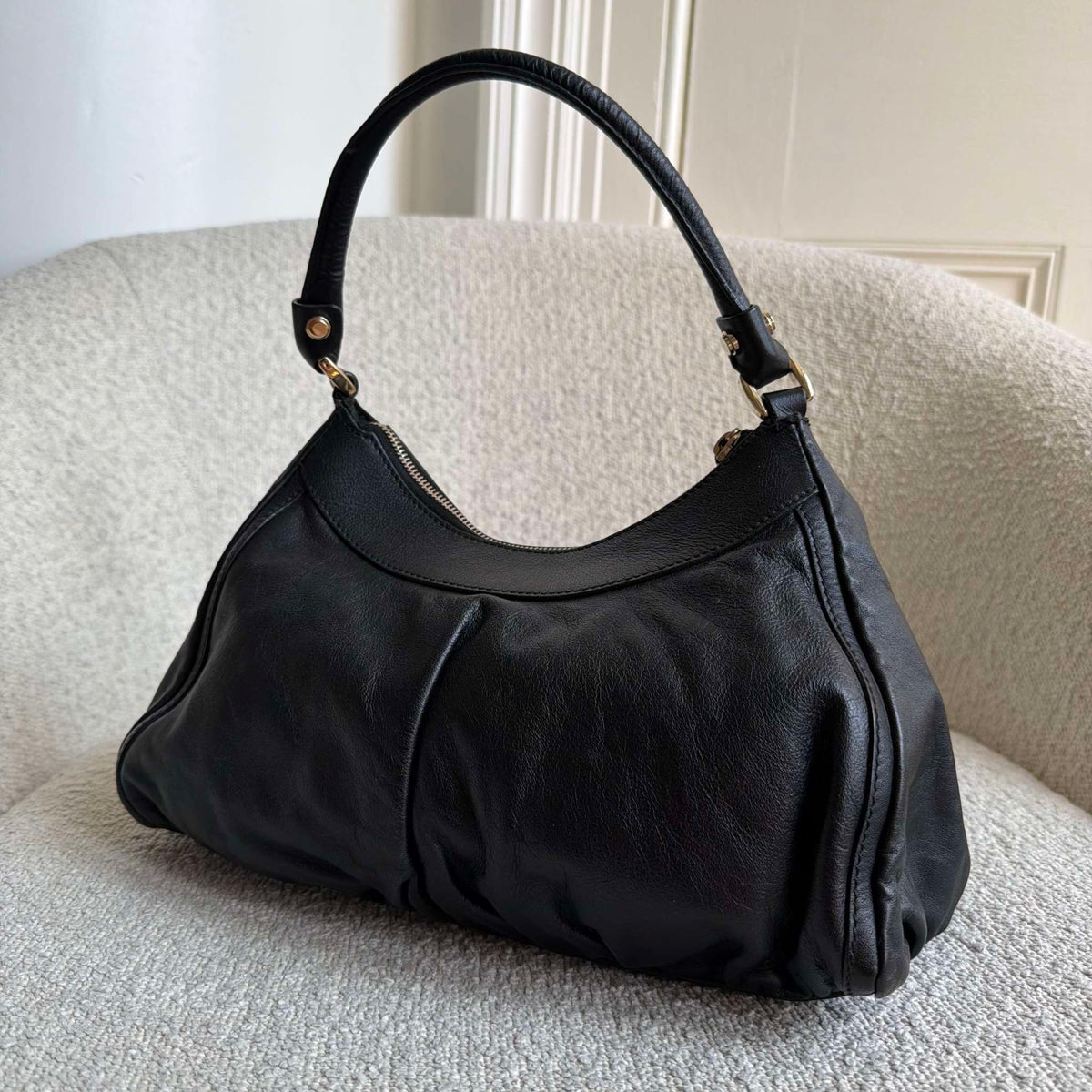 Gucci Abbey Leather Black Shoulder Bag