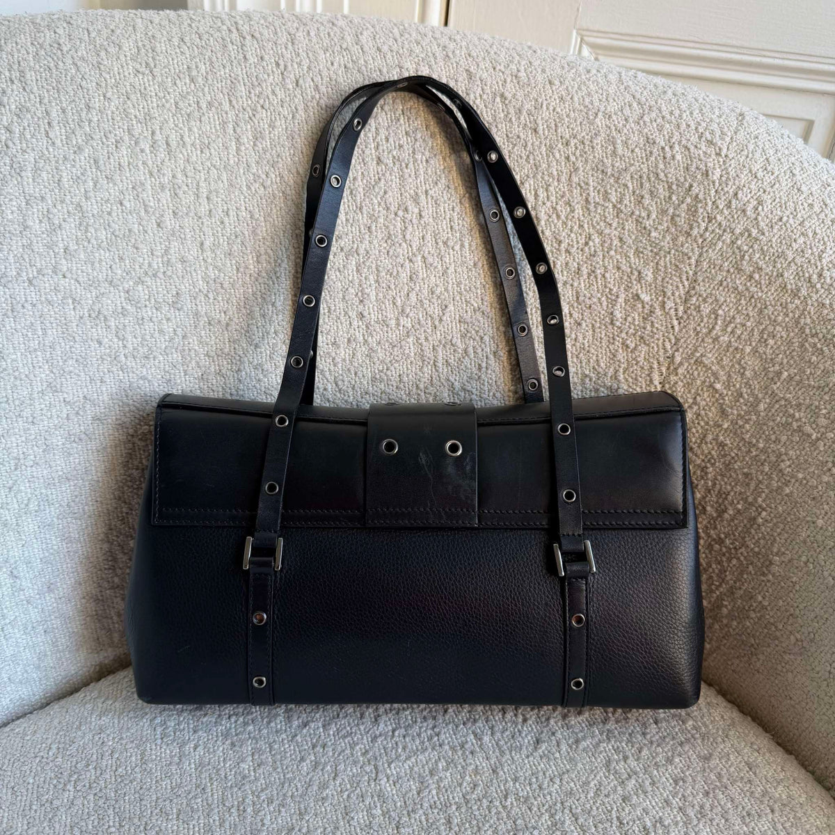 Dior Street Chic Black Leather Shoulder Bag