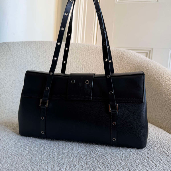 Dior Street Chic Black Leather Shoulder Bag