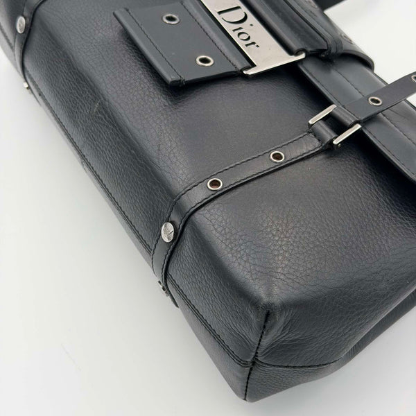 Dior Street Chic Black Leather Shoulder Bag