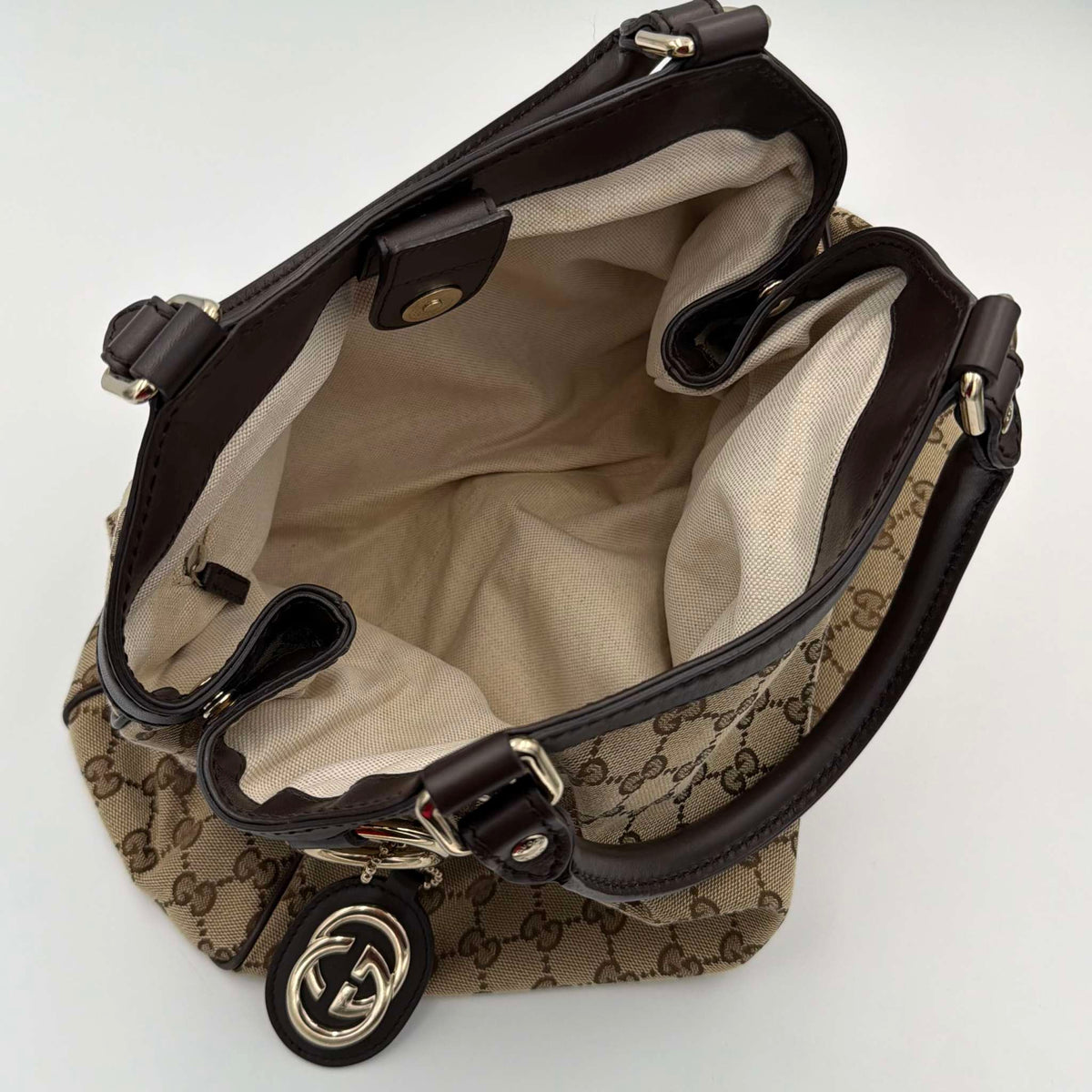 Gucci GG Canvas Sukey Brown Tote Bag